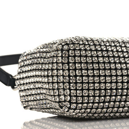 Alexander Wang Mesh Crystal Rhinestone Mini Heiress Pouch Black Silver 8 of 10