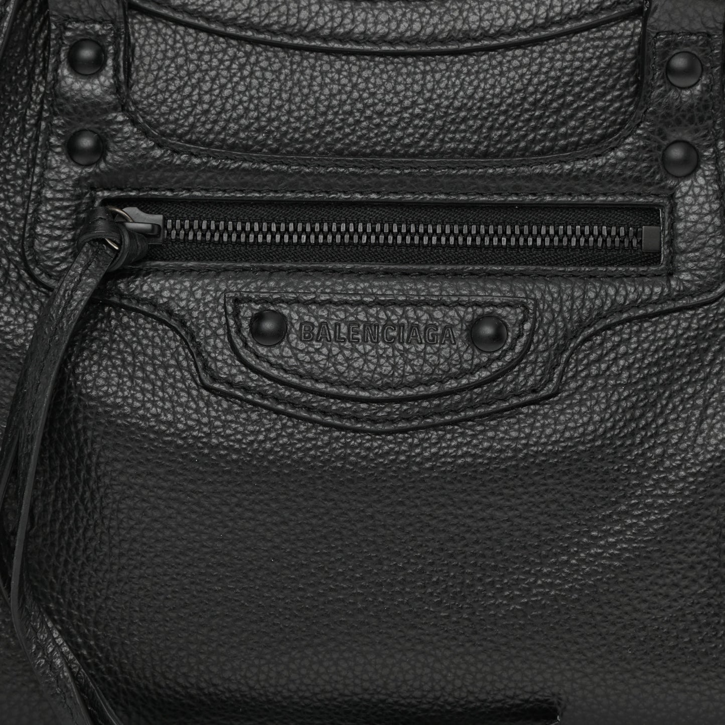 Grained Calfskin Neo Classic Black Hardware XS City Black