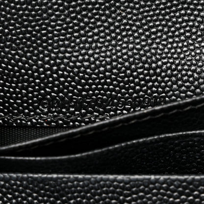 Saint Laurent Grain De Poudre Matelasse Chevron Monogram Zipped Card Case Black 7 of 7