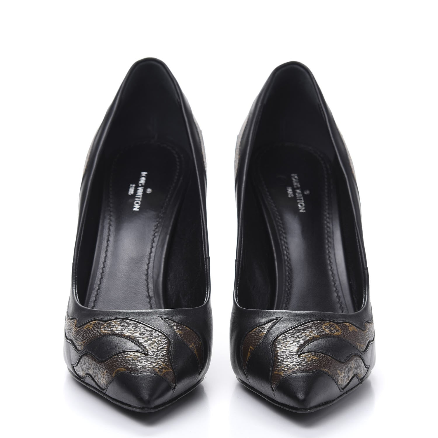 Louis Vuitton Calfskin Monogram Hypnotic Pumps 38.5 Black 2 of 8