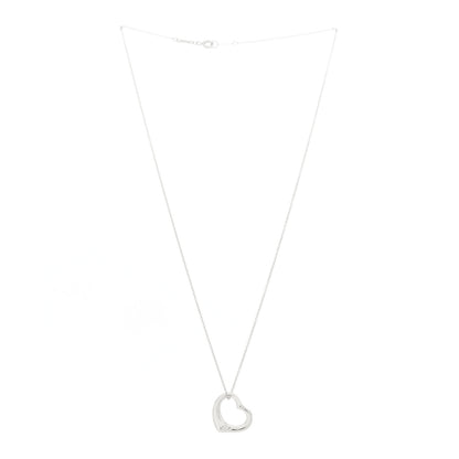 Tiffany Platinum 16mm Elsa Peretti Open Heart Pendant Necklace 3 of 5