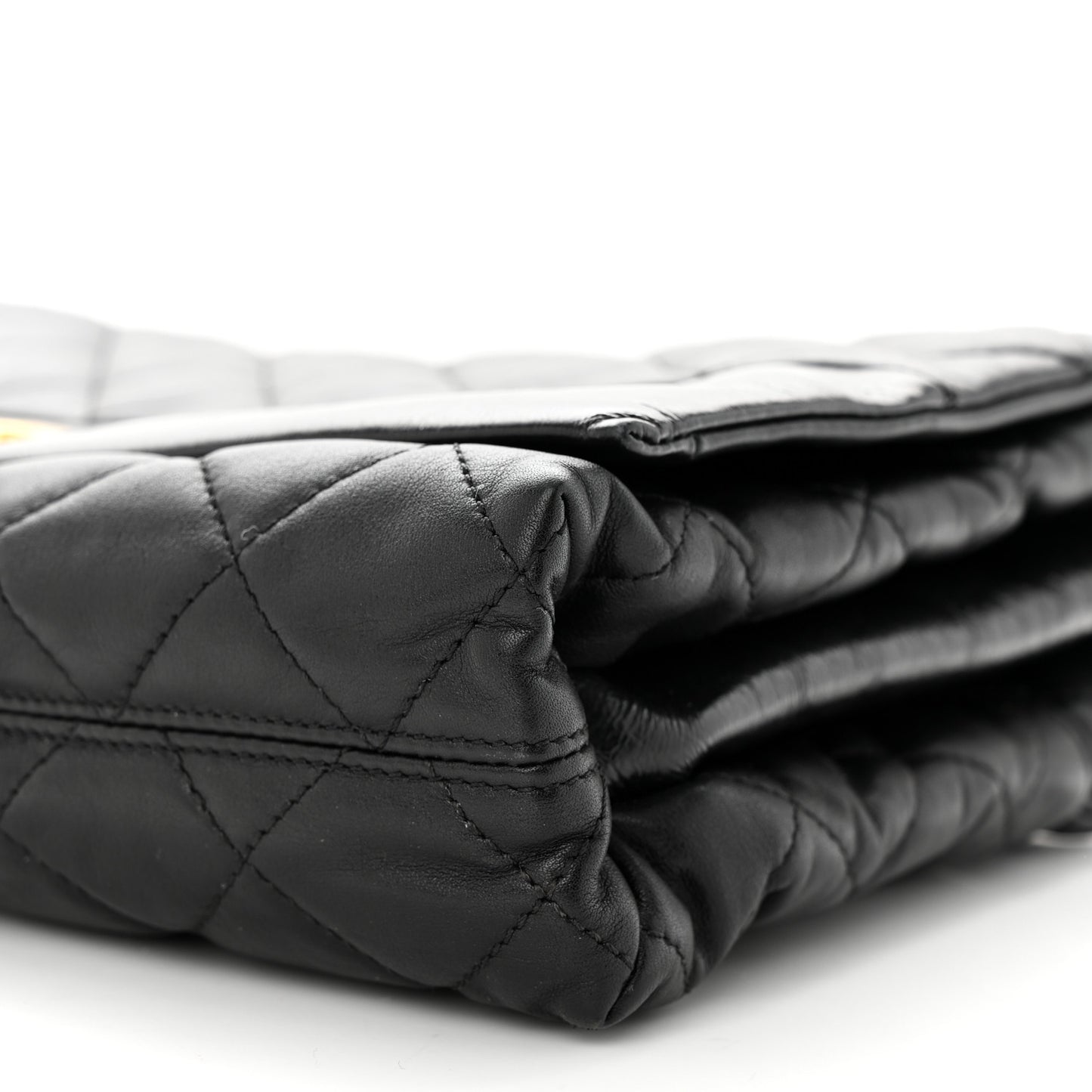 Calfskin Quilted Jumbo Soft Elegance Flap Black