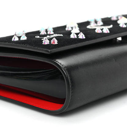 Christian Louboutin Calfskin Spikes Loubinthesky Paloma Clutch Black Multicolor 8 of 9