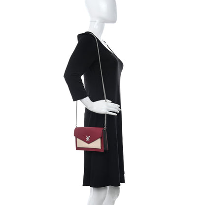 Louis Vuitton Calfskin My Lockme Chain Pochette Lie De Vin Etain Creme 2 of 10