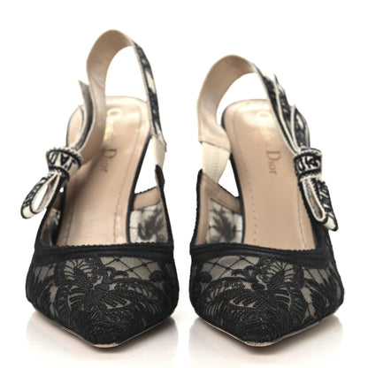 Christian Dior Mesh Butterly Embroidered J'Adior Slingback 100mm Pumps 39 Black 3 of 9