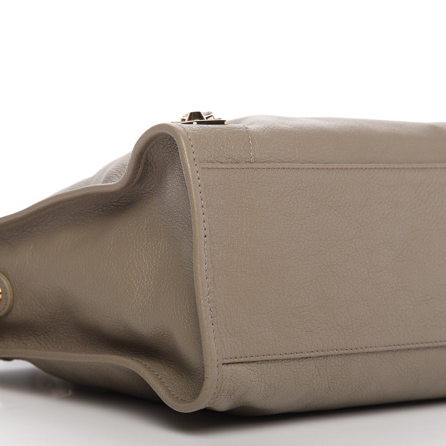 Chevre Gold Metallic Edge Hardware City Gris Taupe