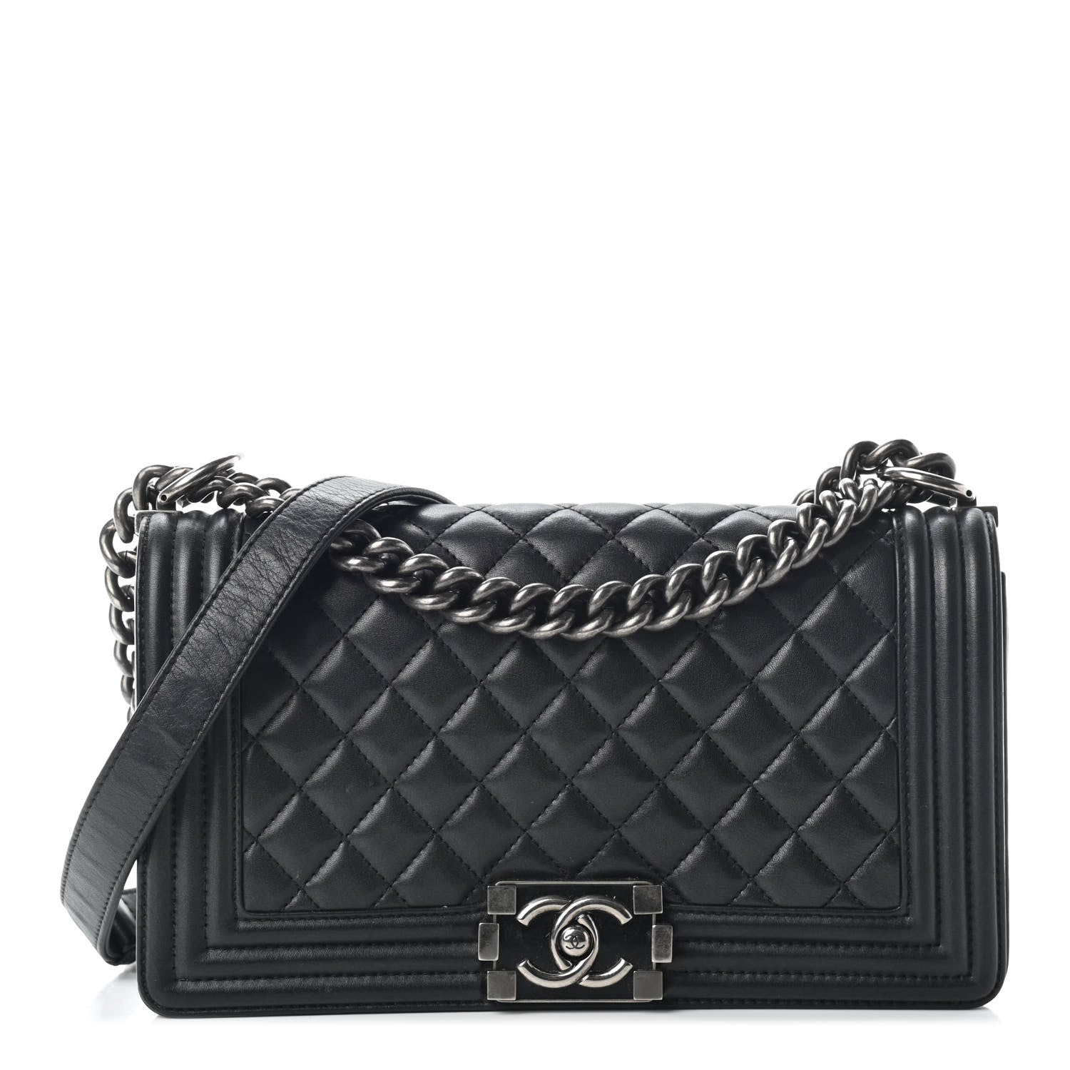Chanel Calfskin Quilted Medium Boy Flap Black 1 of 8
