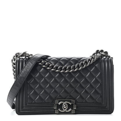 Chanel Calfskin Quilted Medium Boy Flap Black 1 of 8