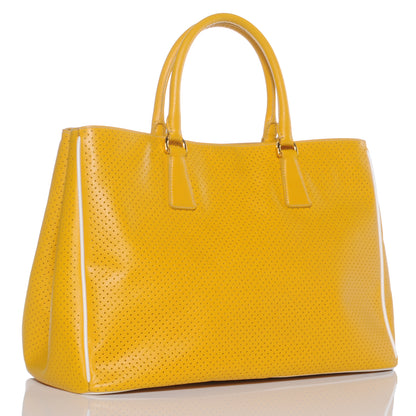 Prada Saffiano Perforated Tote Mimosa 3 of 8