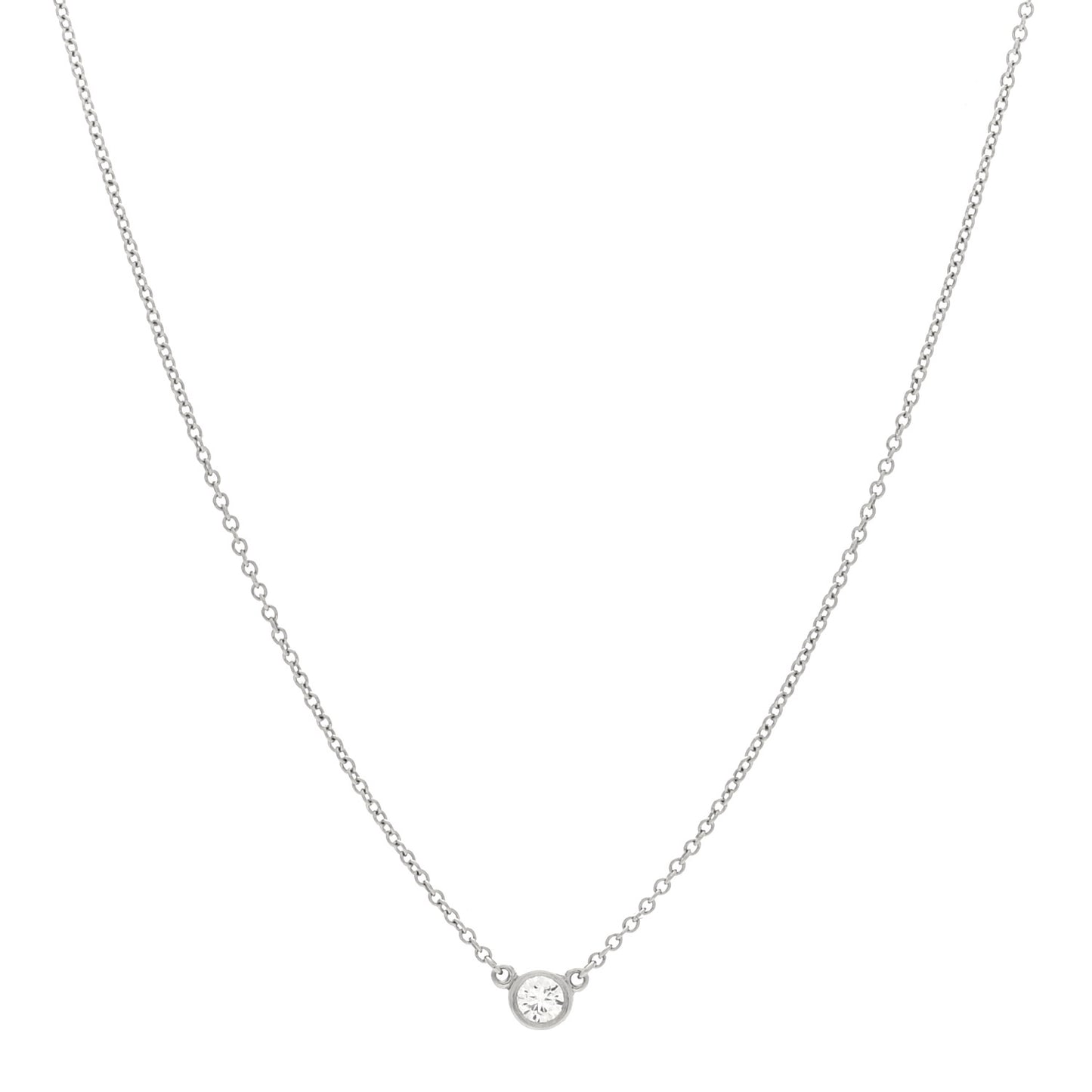 Platinum Diamond .12ct Elsa Peretti Diamonds by the Yard Pendant Necklace