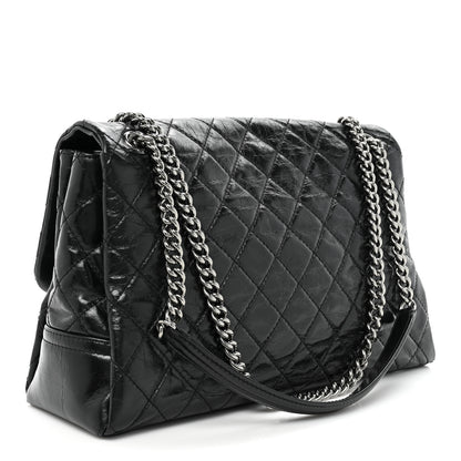 Chanel Glazed Calfskin Quilted Large Lady Pearly Flap Black 3 of 14