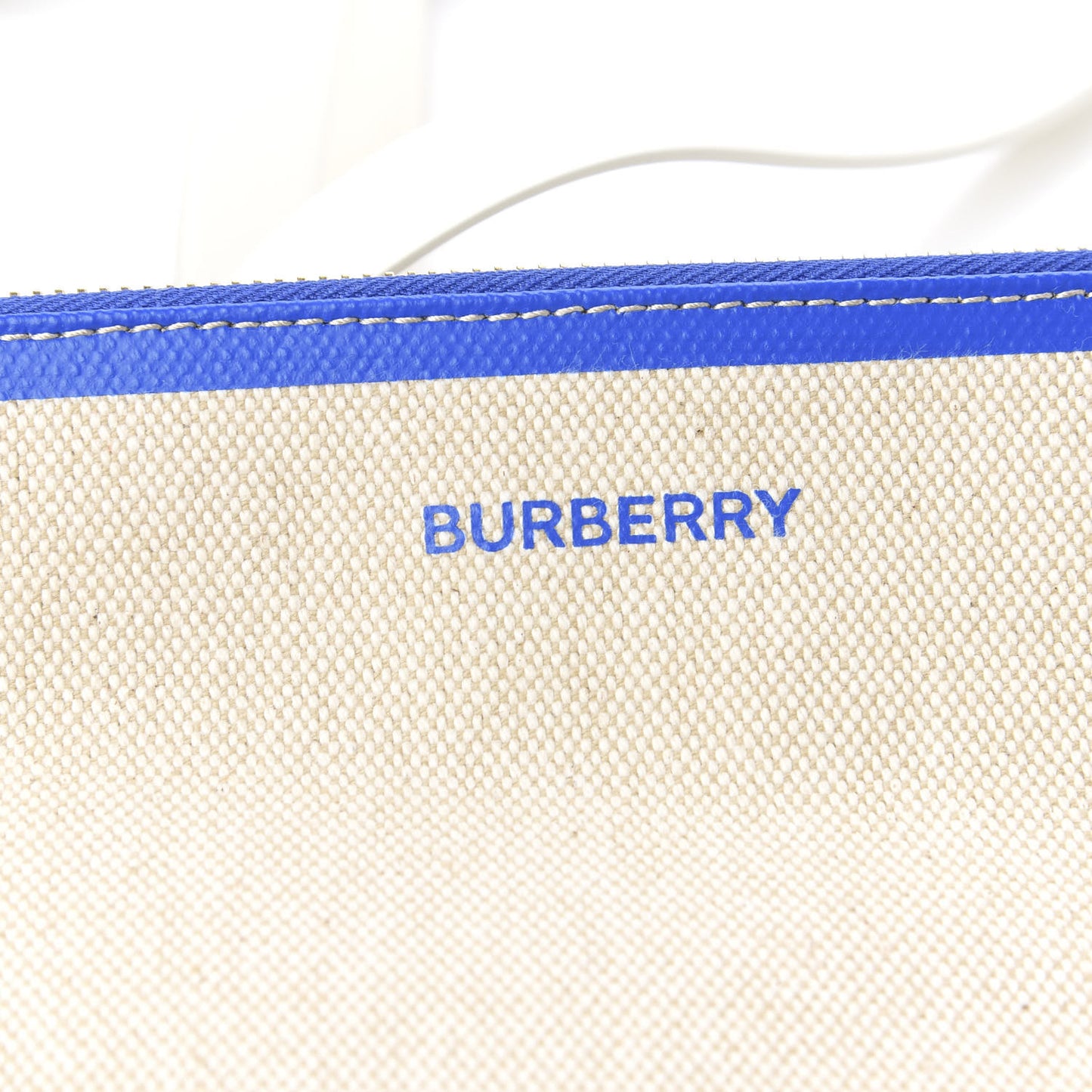 Cotton Canvas Monogram Medium Soft Belt Bag Natural Honey Blue