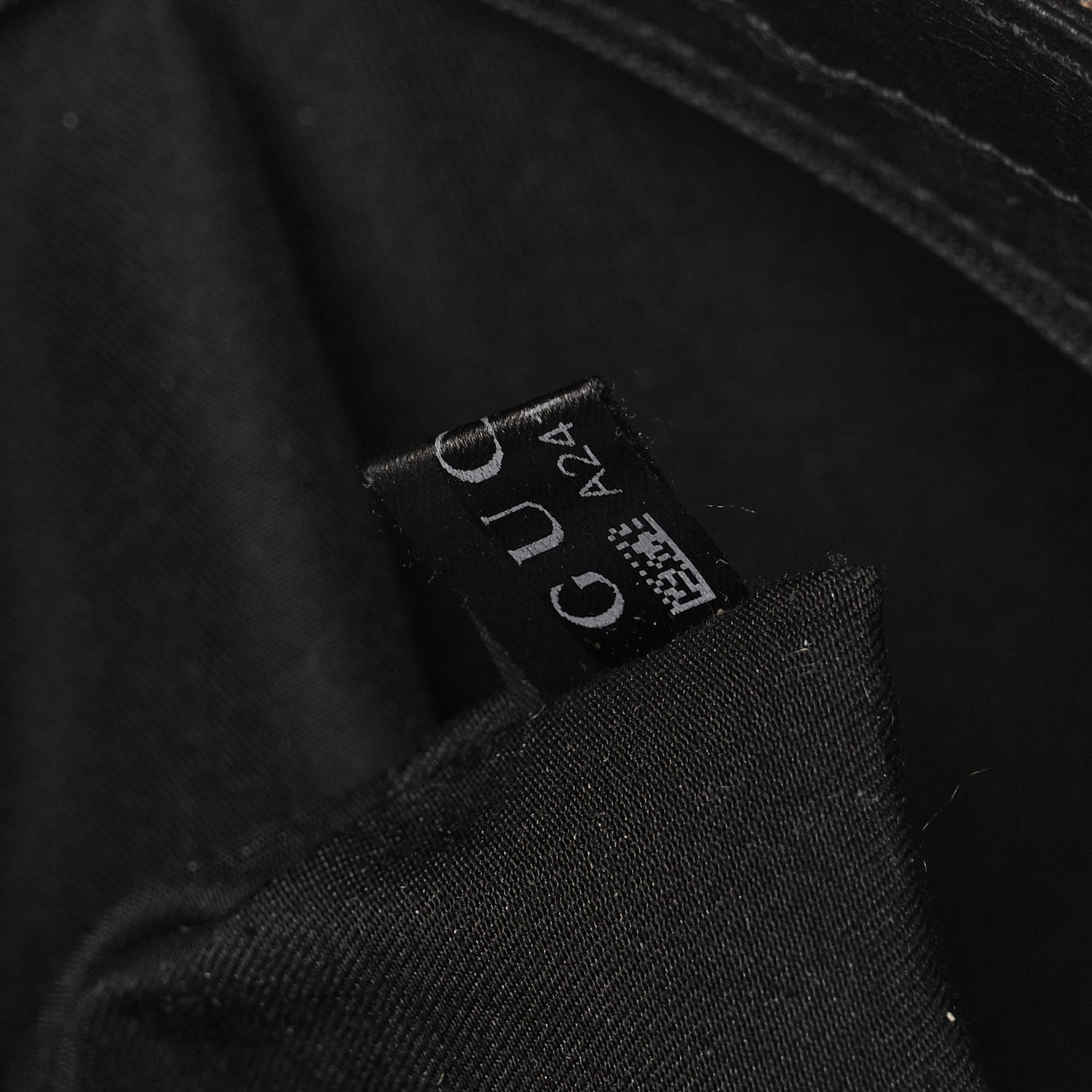 Gucci Calfskin Large D Gold Ring Shoulder Bag Black 8 of 16