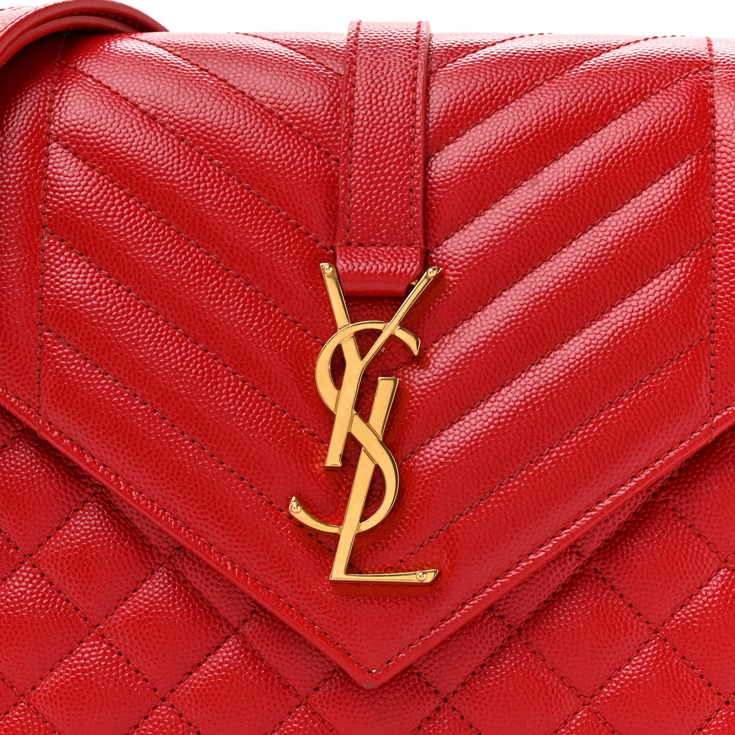 Grain De Poudre Textured Mixed Matelasse Triquilt Medium Monogram Satchel New Red