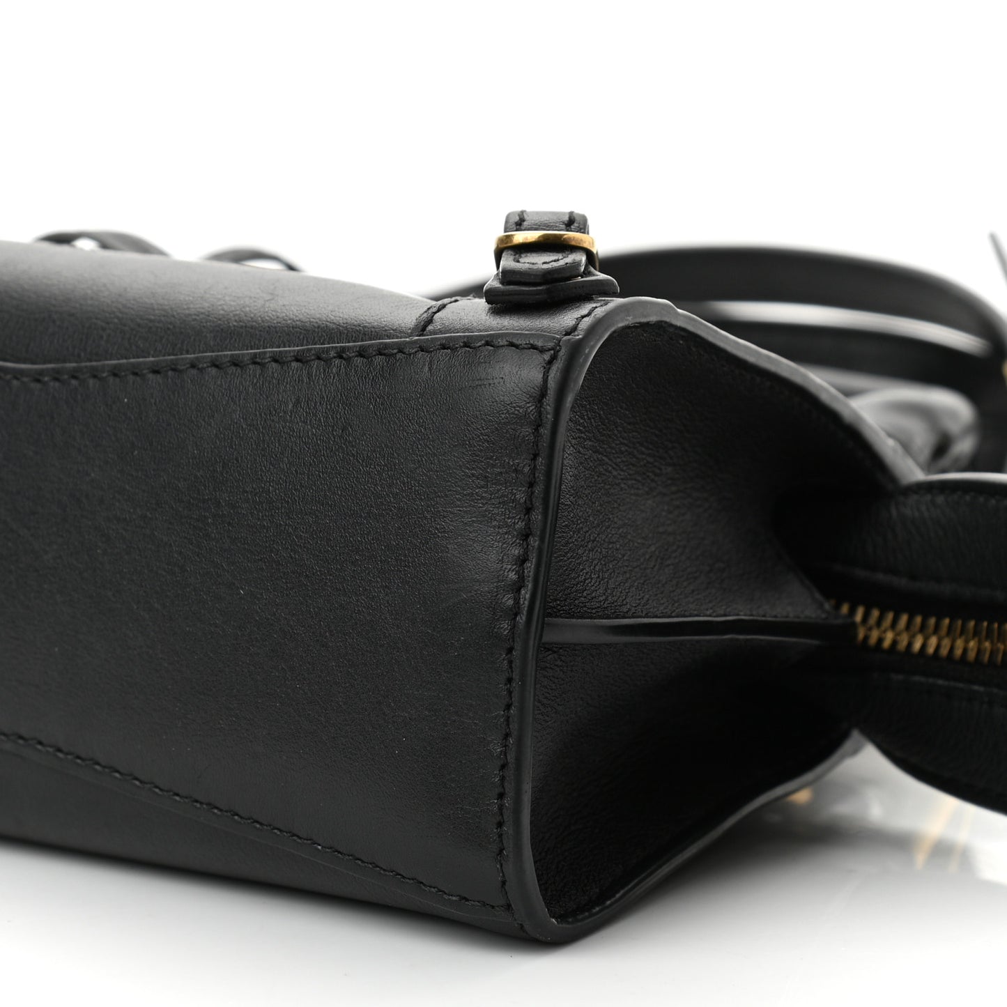 Smooth Calfskin Neo Classic Brass Hardware Nano City Crossbody Black