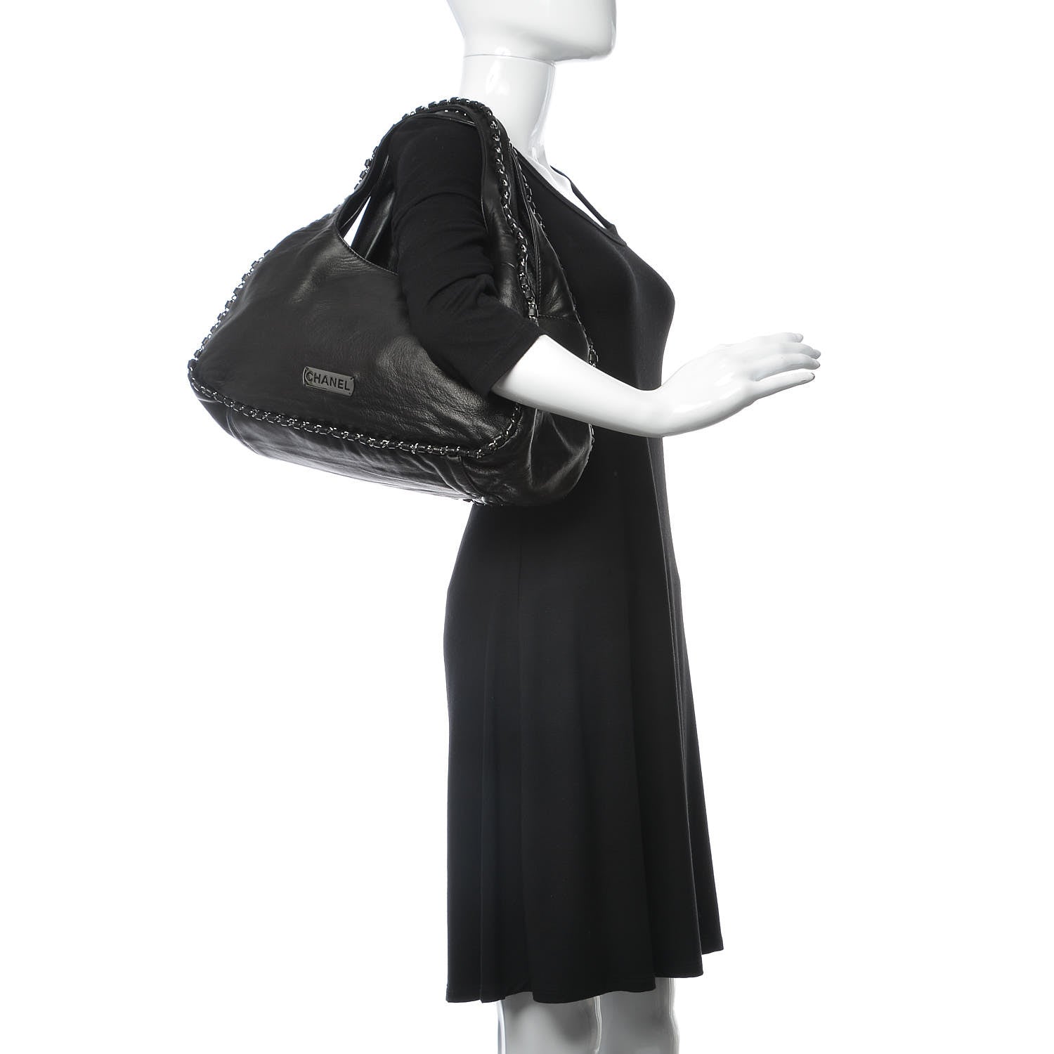 Chanel Lambskin Chain Hobo Black 2 of 7