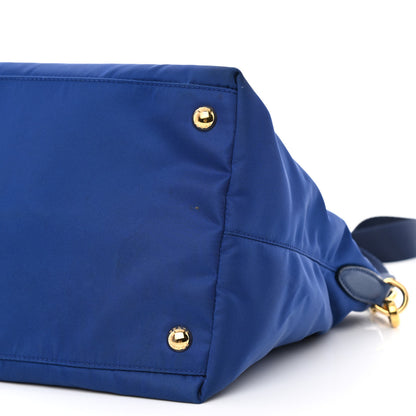 Prada Tessuto Nylon Saffiano Tote Bluette 10 of 11