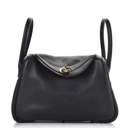 Hermes Taurillon Clemence Lindy 26 Black 1 of 8