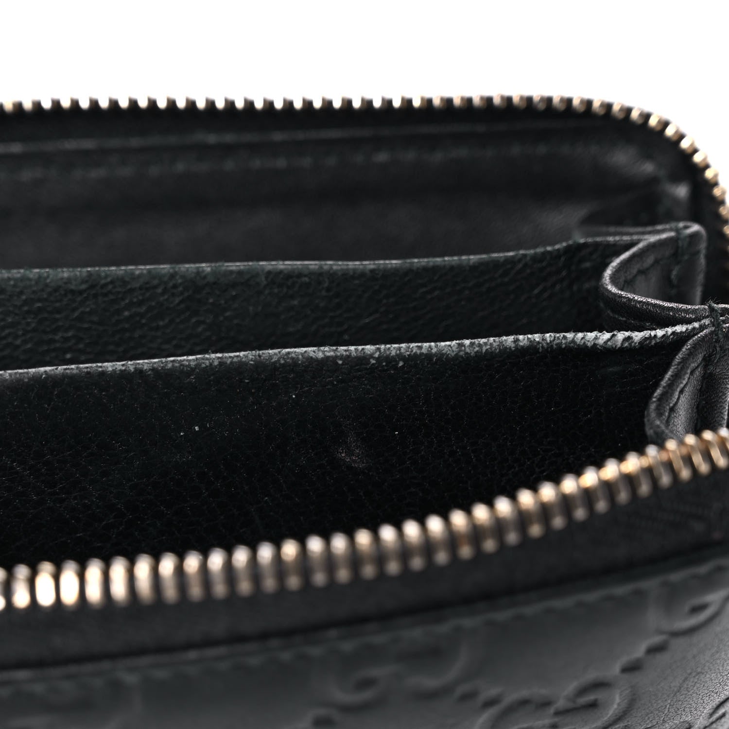 Gucci Guccissima Zip Around Card Case Black 11 of 12