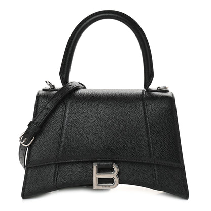 Balenciaga Grained Calfskin Small Hourglass Top Handle Bag Black 1 of 9
