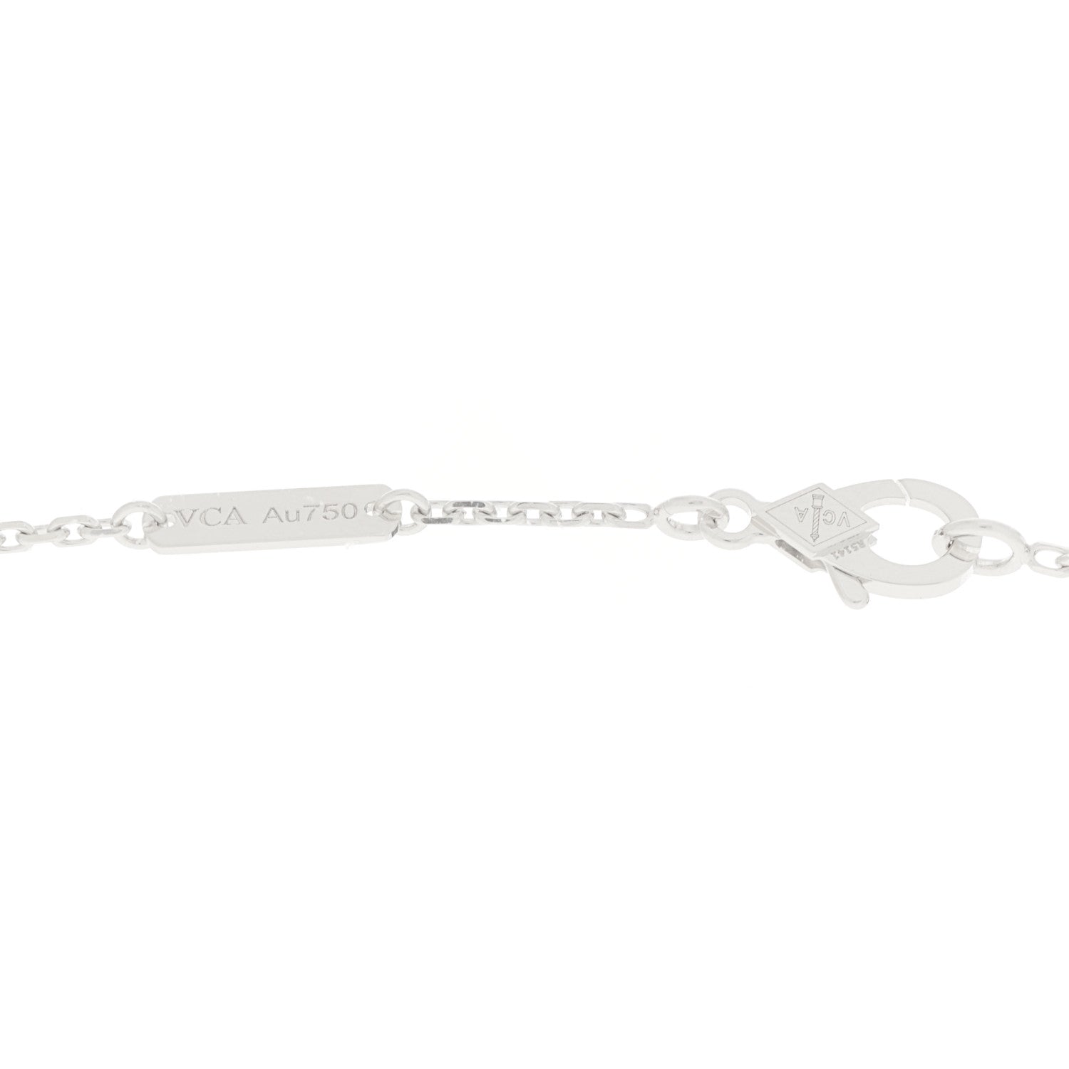 Van Cleef & Arpels 18K White Gold Mother of Pearl Vintage Alhambra Pendant Necklace 4 of 5