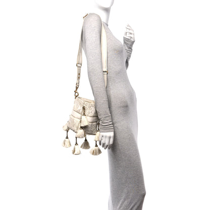 Christian Dior Canvas Embroidered Reve d'Infini Small D-Bubble Bucket Bag Gold 2 of 14