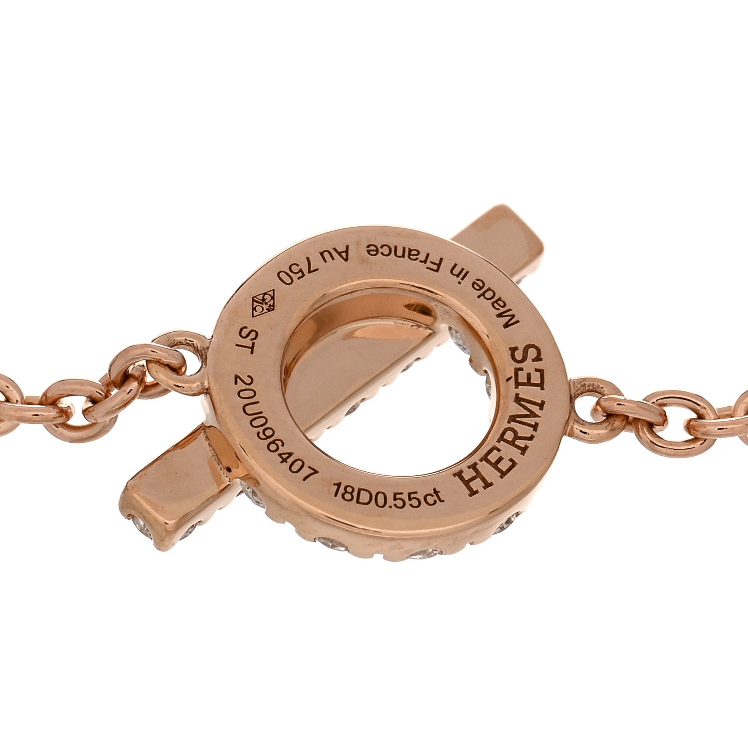 Hermes 18K Rose Gold Diamond Finesse Bracelet ST 3 of 4