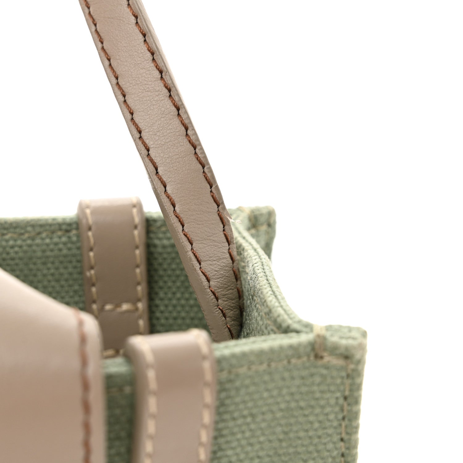 Chloe Cotton Calfskin Mini Woody Ribbon Tote Faded Green 14 of 14