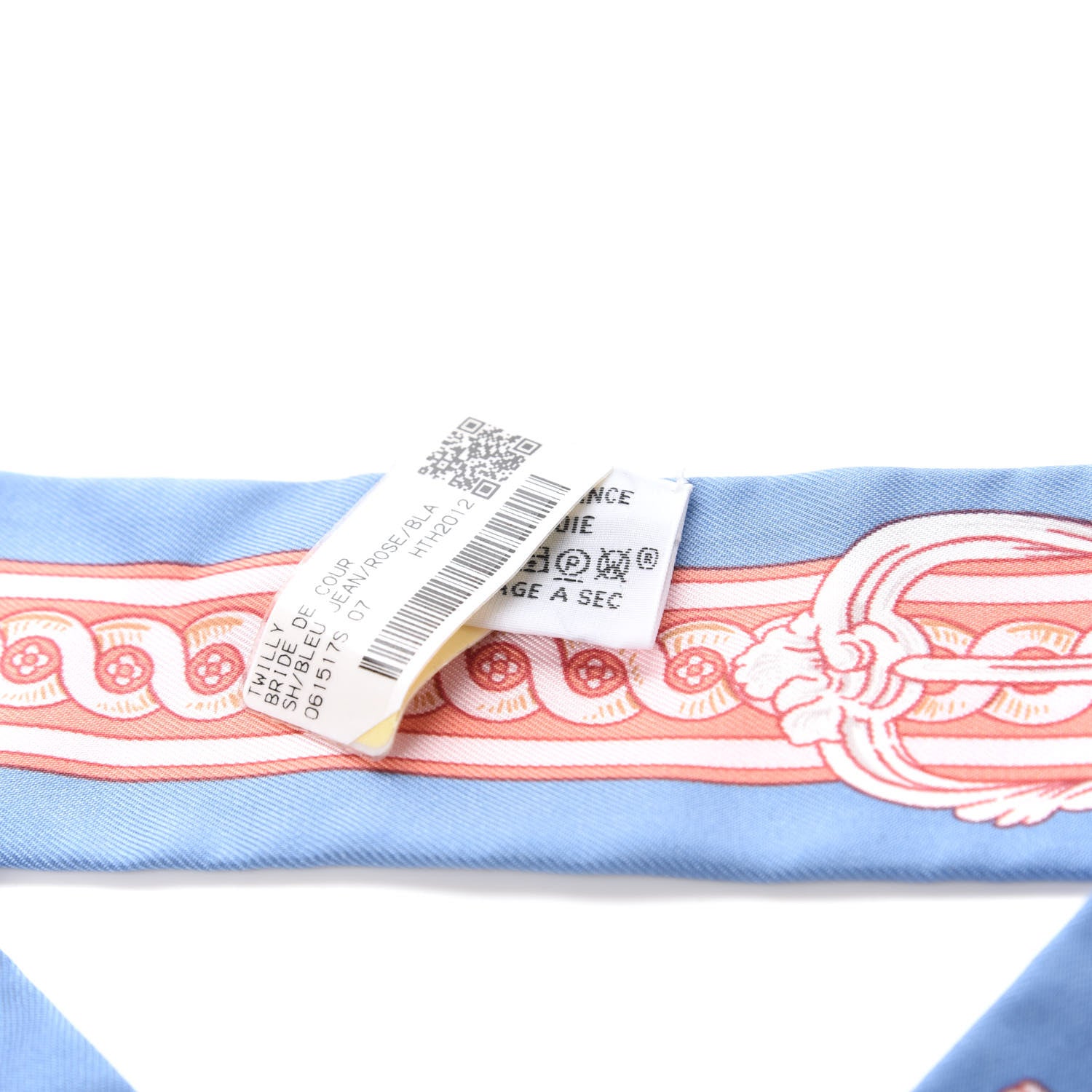 Hermes Silk Bride De Cour Twilly Blue Jean Rose White 2 of 4