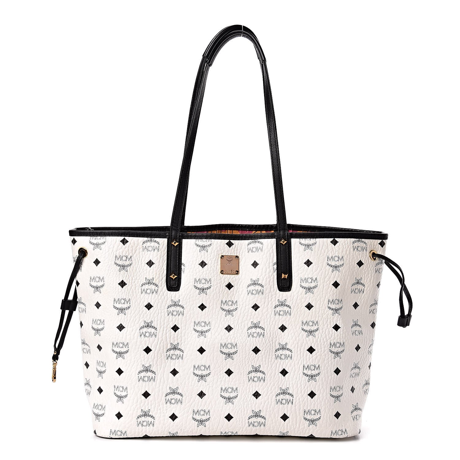 MCM Visetos Medium Project Reversible Shopper Tote White 1 of 20
