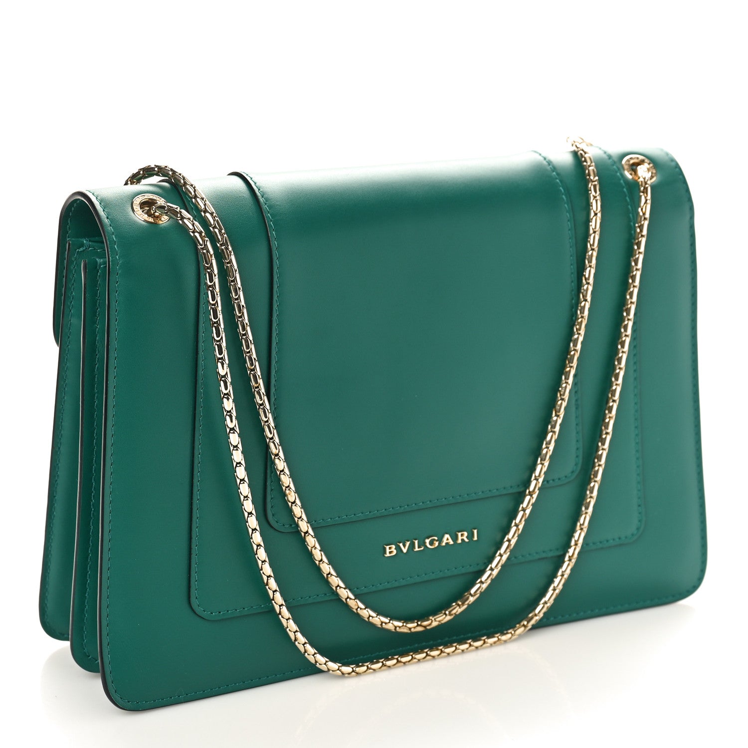 Bulgari Calfskin Serpenti Forever Shoulder Bag Emerald Green 3 of 8