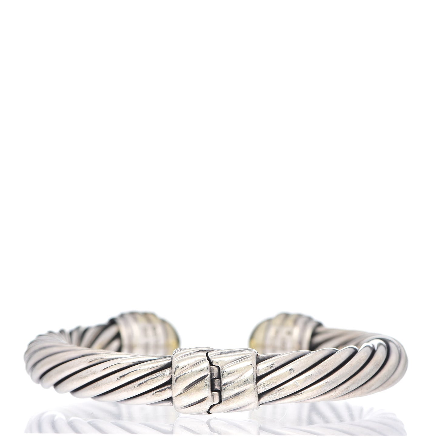 Sterling Silver 14K Yellow Gold 10mm Cable Classics Bracelet