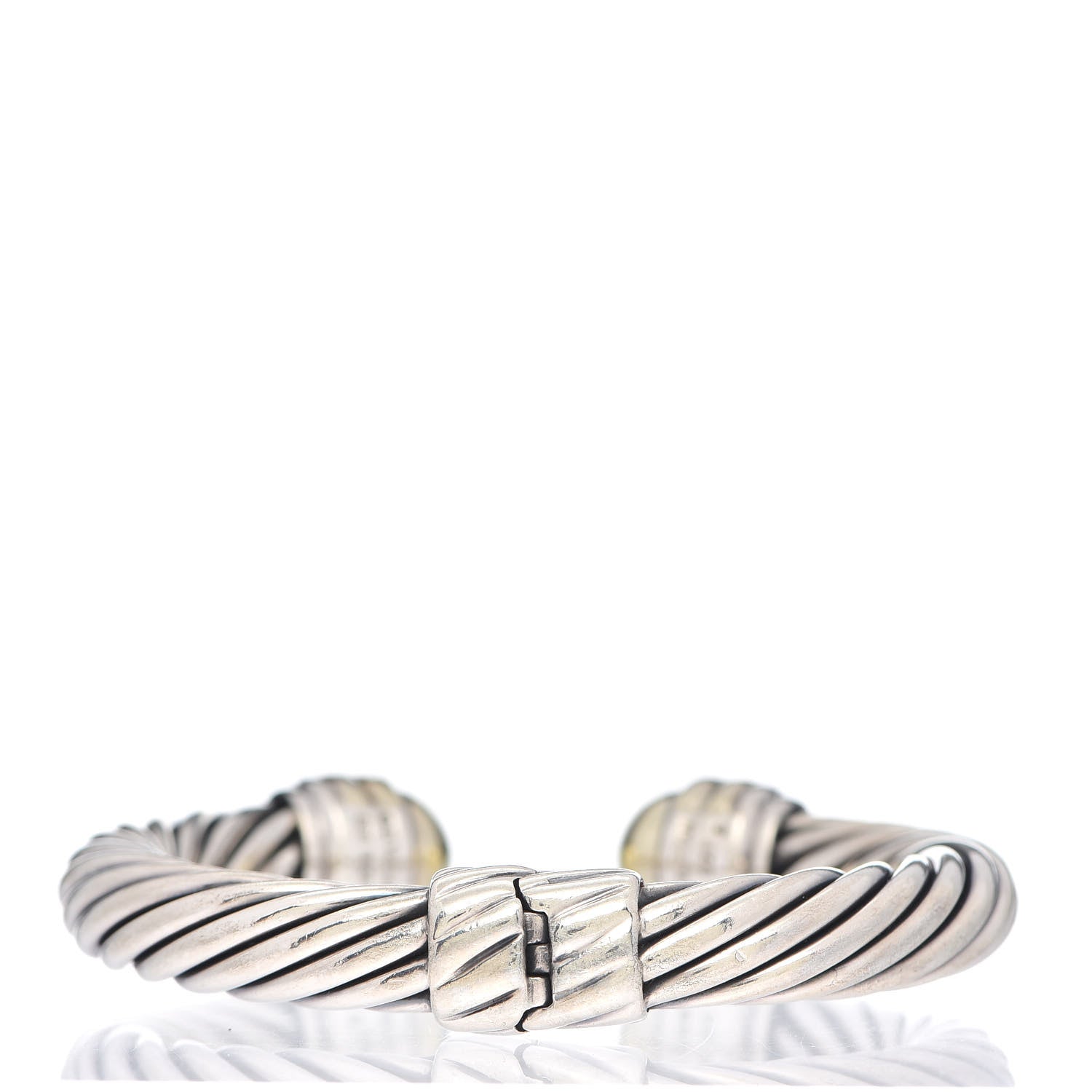 David Yurman Sterling Silver 14K Yellow Gold 10mm Cable Classics Bracelet 3 of 5