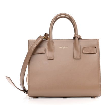 Saint Laurent Calfskin Nano Sac De Jour Dark Beige 1 of 13