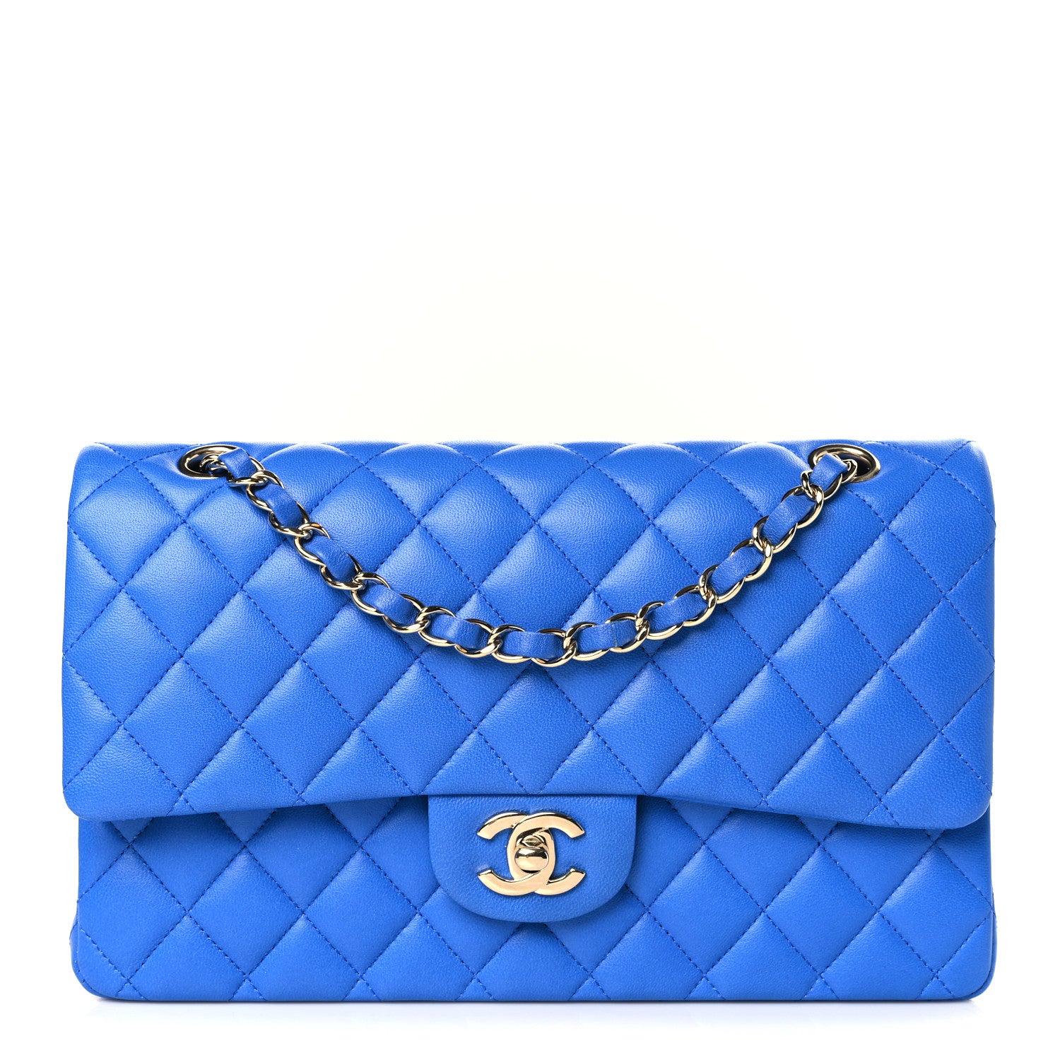 Chanel Lambskin Quilted Medium Double Flap Blue 1 of 9