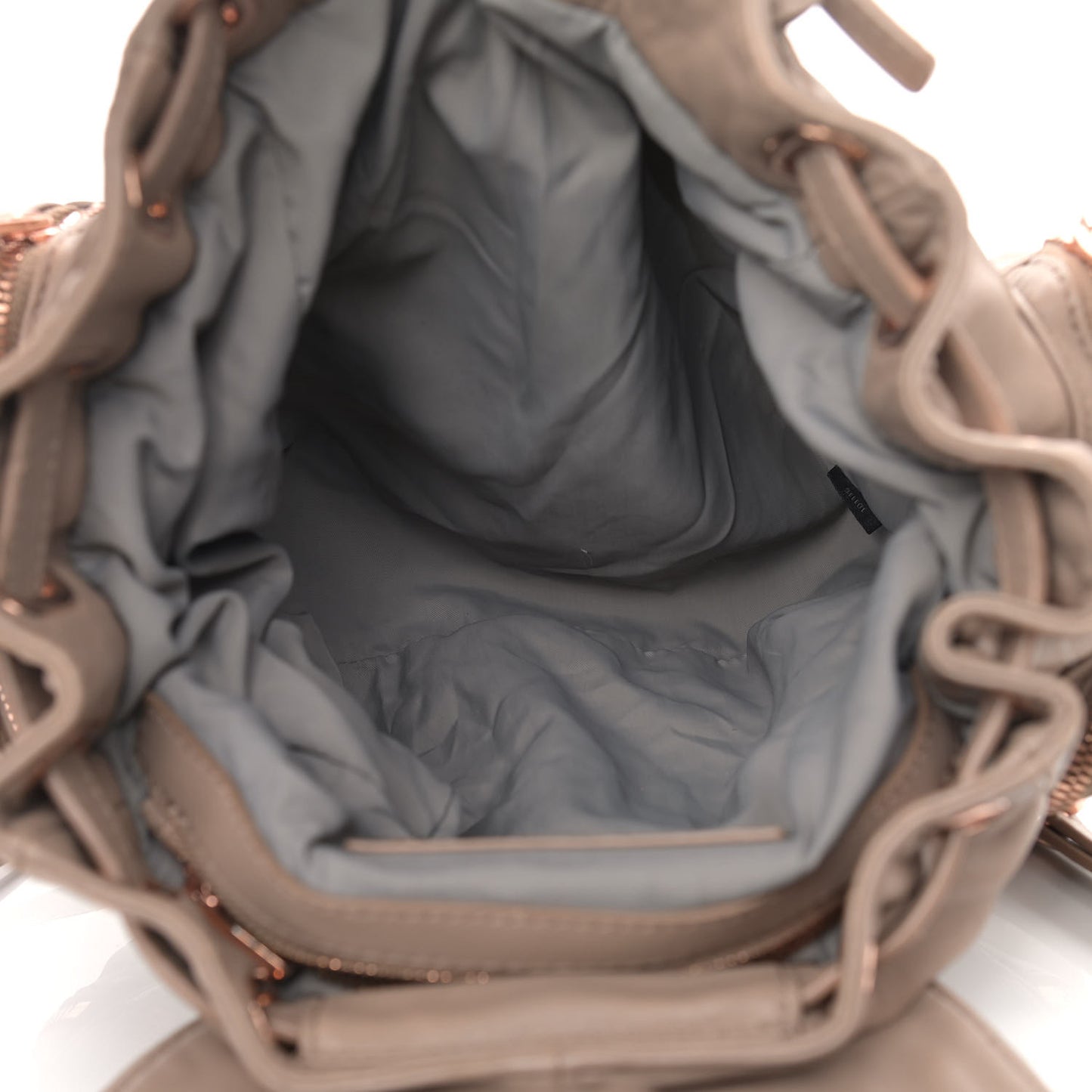Lambskin Mini Marti Backpack Latte Rose Gold Hardware