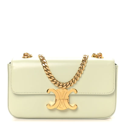 Celine Shiny Calfskin Triomphe Chain Shoulder Bag Jade 1 of 9