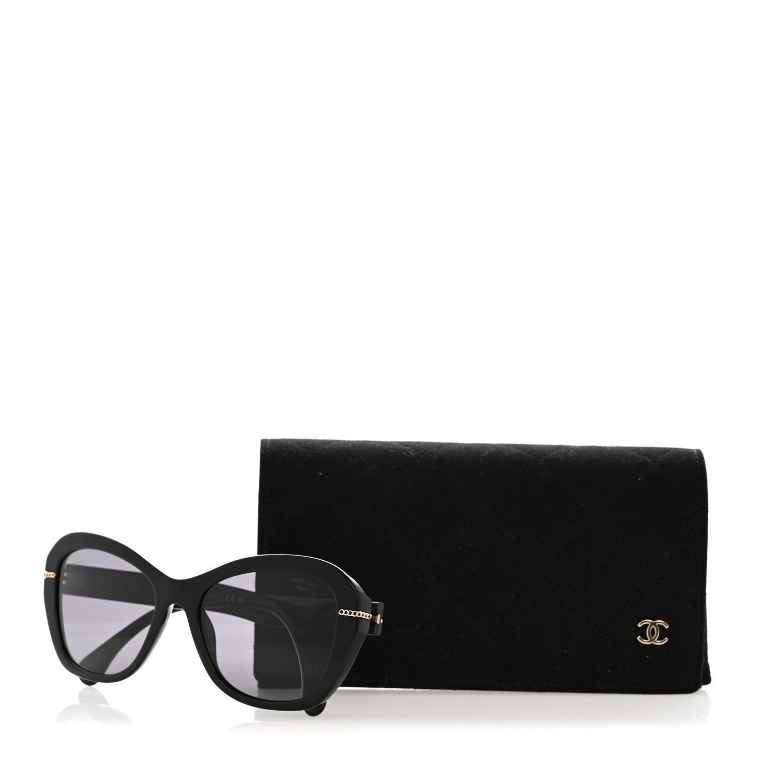Chanel Acetate Polarized CC Butterfly Sunglasses 5510 Black 8 of 8