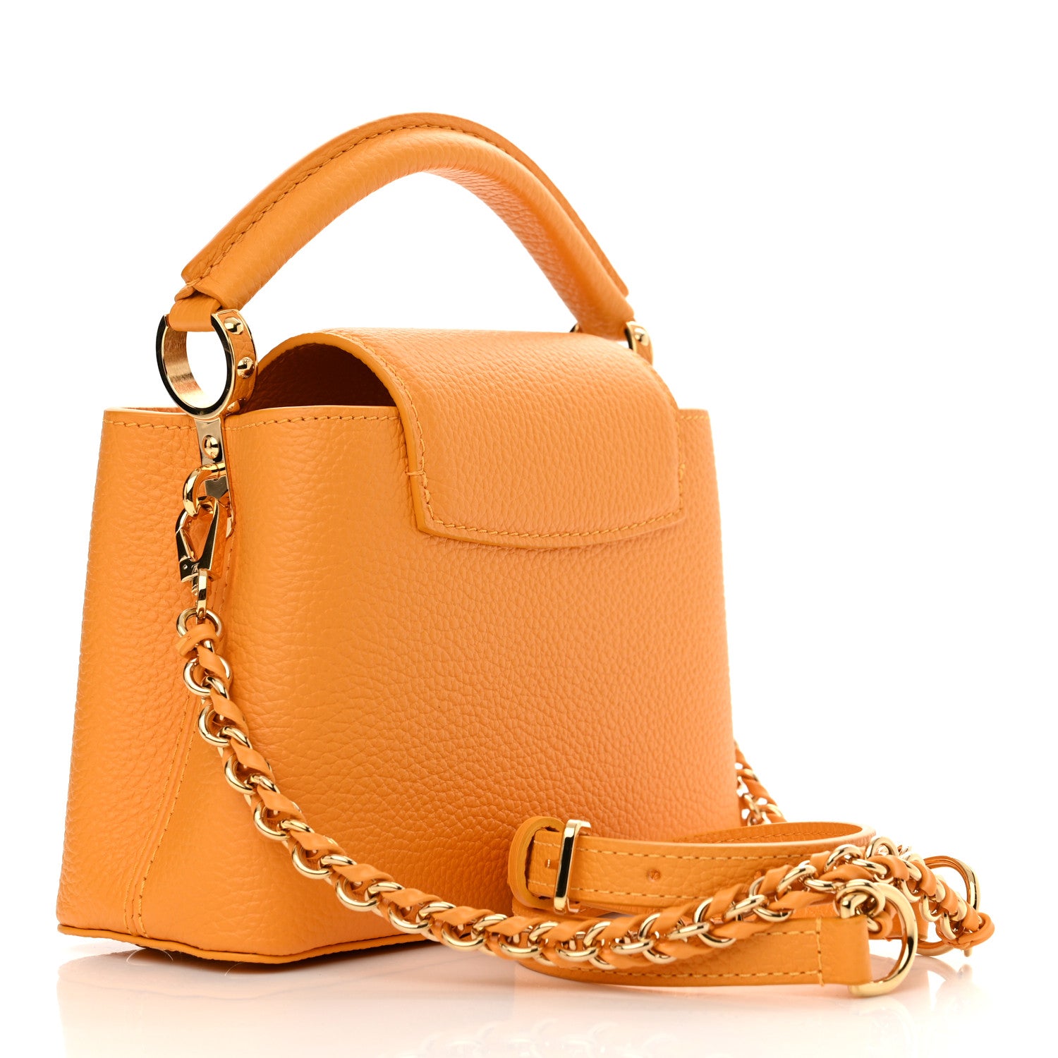 Louis Vuitton Taurillon Mini Capucines Sunbeam Yellow 3 of 10