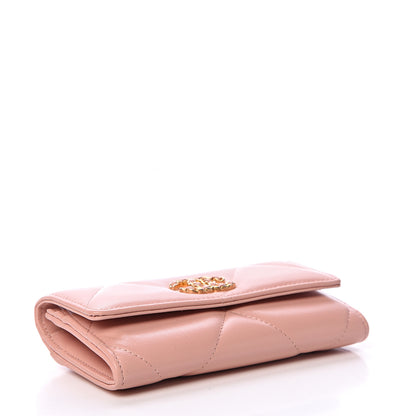 Chanel Shiny Goatskin Quilted 19 Flap Wallet Pink 3 of 8