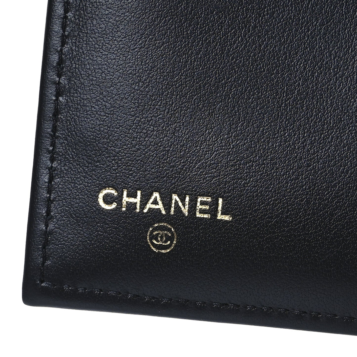 Caviar Quilted Crystal CC Medium Flap Wallet Black