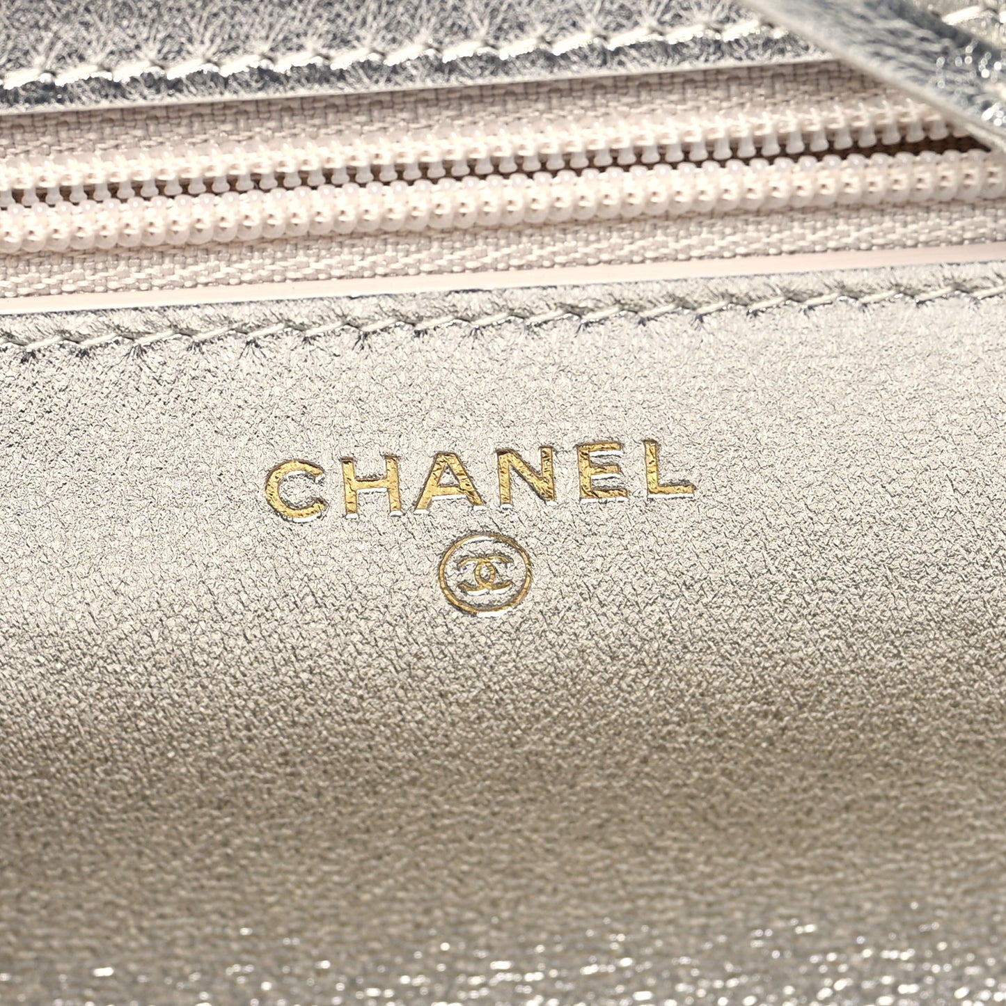 Gradient Metallic Lambskin Quilted Like A Wallet Wallet On Chain WOC Gold Pink
