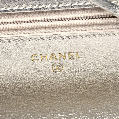 Chanel Gradient Metallic Lambskin Quilted Like A Wallet Wallet On Chain WOC Gold Pink 6 of 12