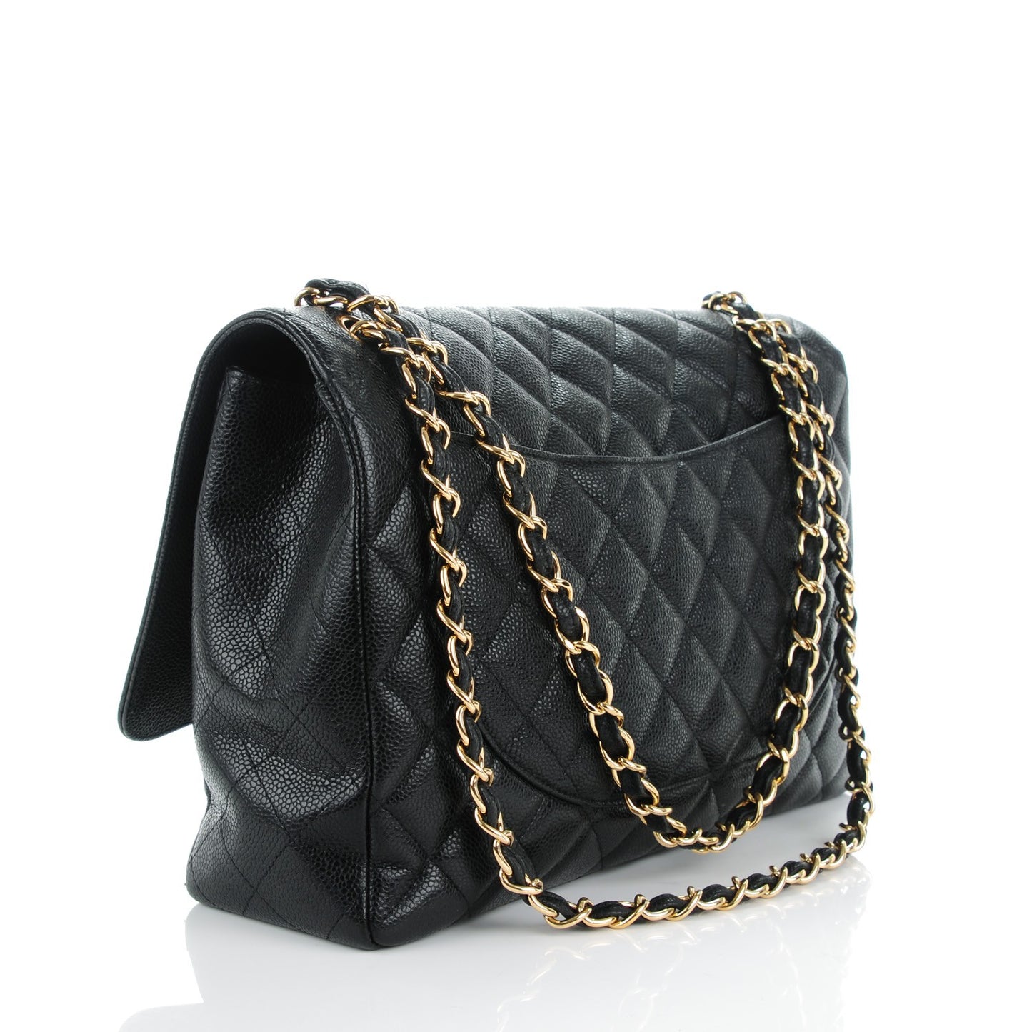 Caviar Quilted Maxi Single Flap Black