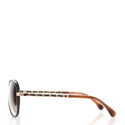 Chanel Metal Polarized Pilot Winter Sunglasses 4219-Q Brown 3 of 8