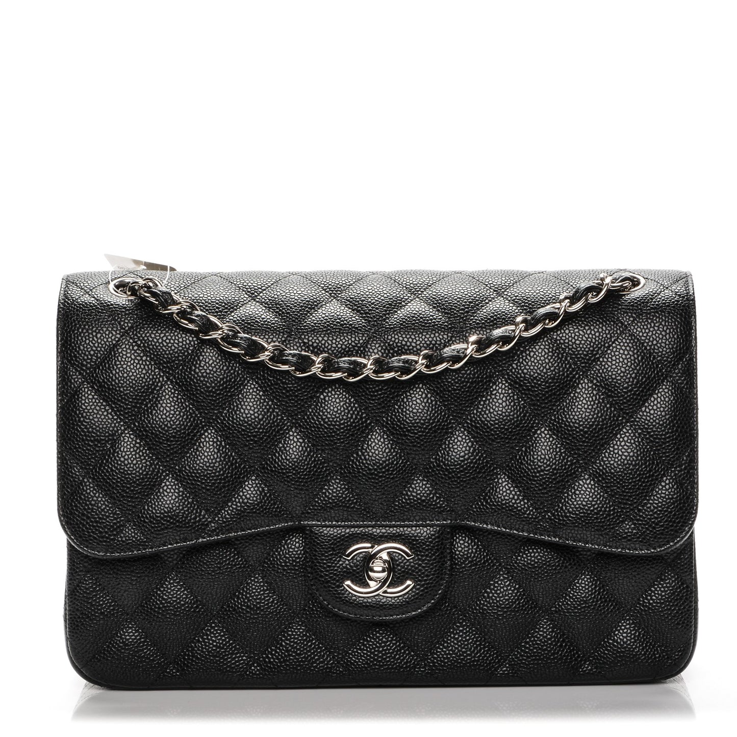 Caviar Quilted Jumbo Double Flap Black