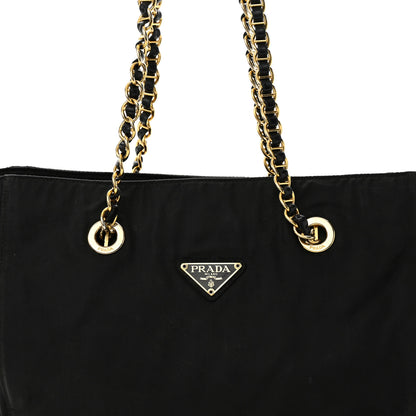 Prada Tessuto Nylon Chain Shoulder Bag Black 7 of 13