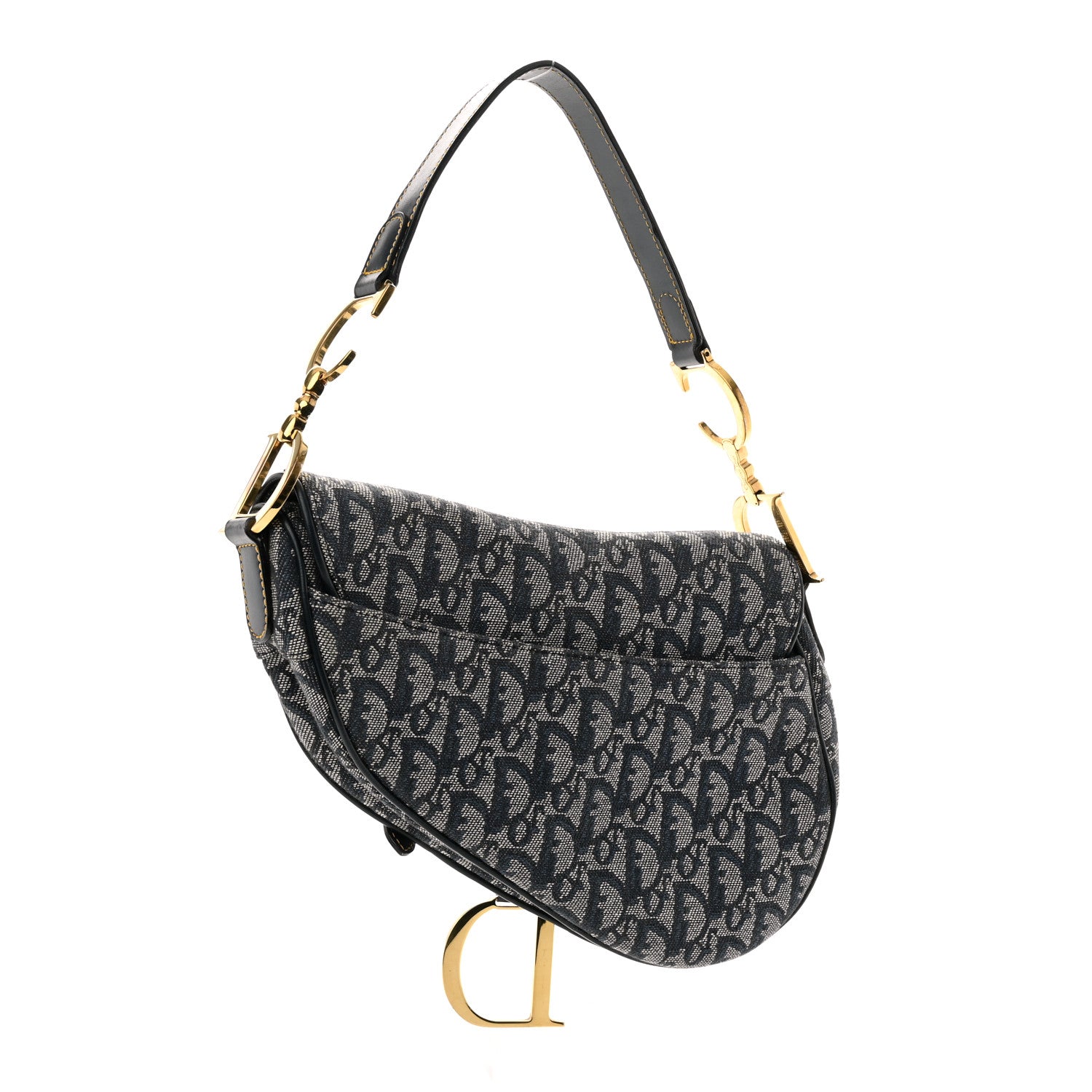 Christian Dior Monogram Saddle Bag Blue 3 of 10
