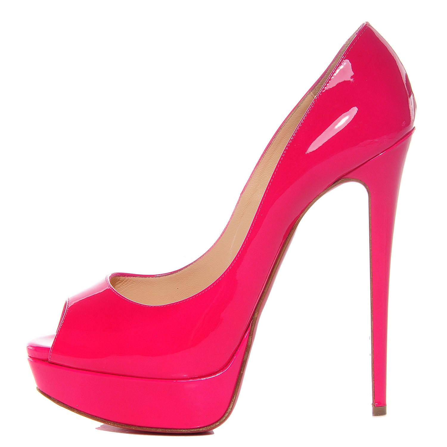 Christian Louboutin Patent Lady Peep 150 Pumps 40 Grenadine 1 of 7