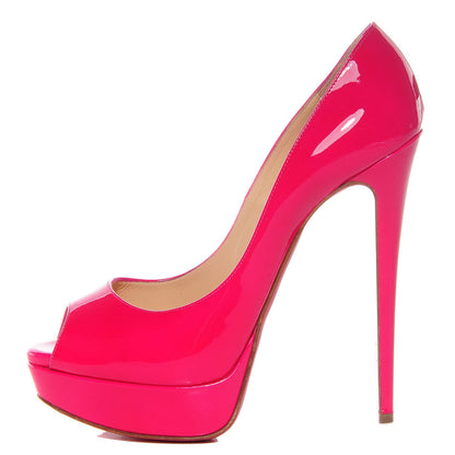Christian Louboutin Patent Lady Peep 150 Pumps 40 Grenadine 1 of 7